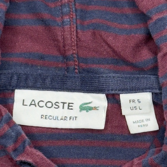 Lacoste Striped Hoodie Long Sleeve Pullover Men's Regular Fit Casual Top - Picture 4 of 7